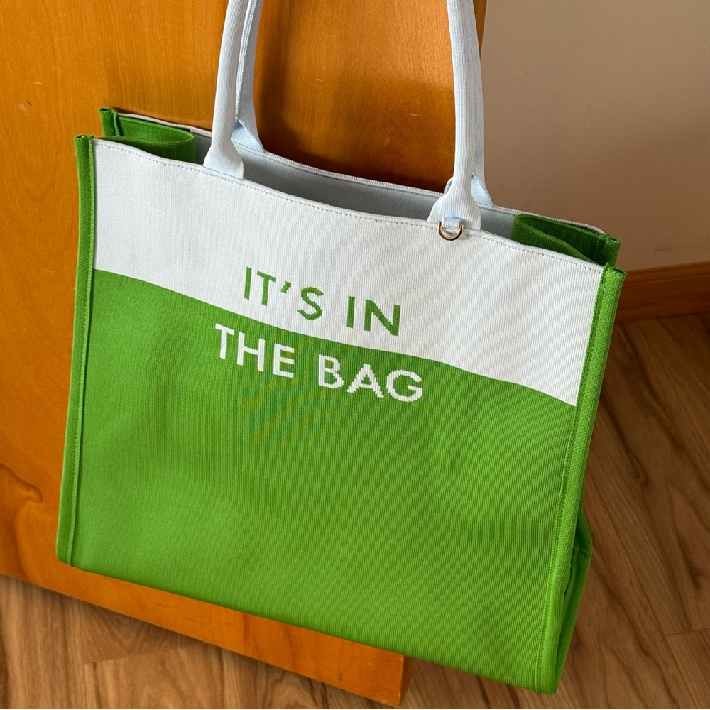NWOT Kate Spade New York x Target Colorblock Knit Tote Bag Blue Green - Picture 4 of 7